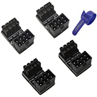 COMeap GPU VGA PCIe 8 pines U Turn Ángulo de 180 grados Conector Poder Adaptador Tablero para escritorio Tarjeta grafica
